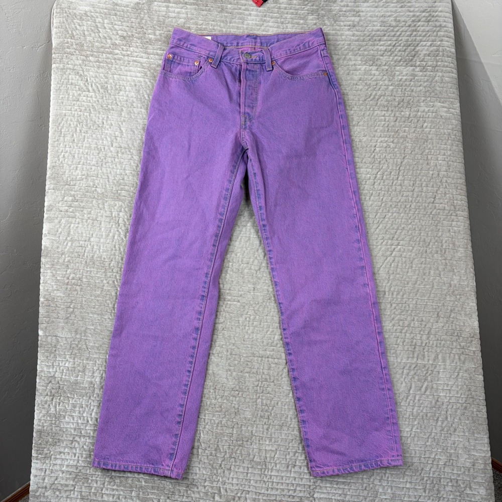 Levis Premium 501 90s Straight Leg Purple Overdyed Jeans W26 L30‎ A1959-0028
